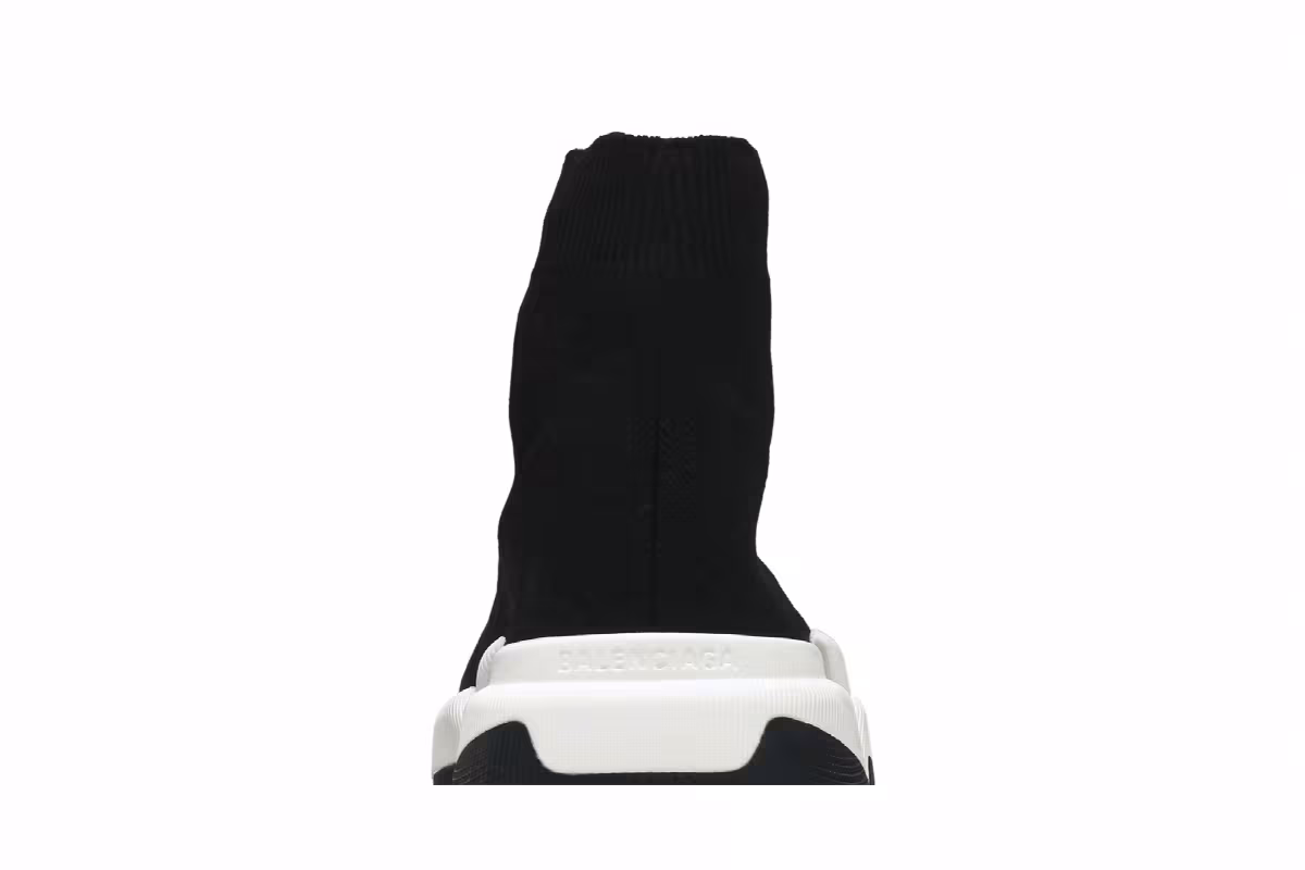 Balenciaga Speed 2 Trainer Knit Black White, view 8