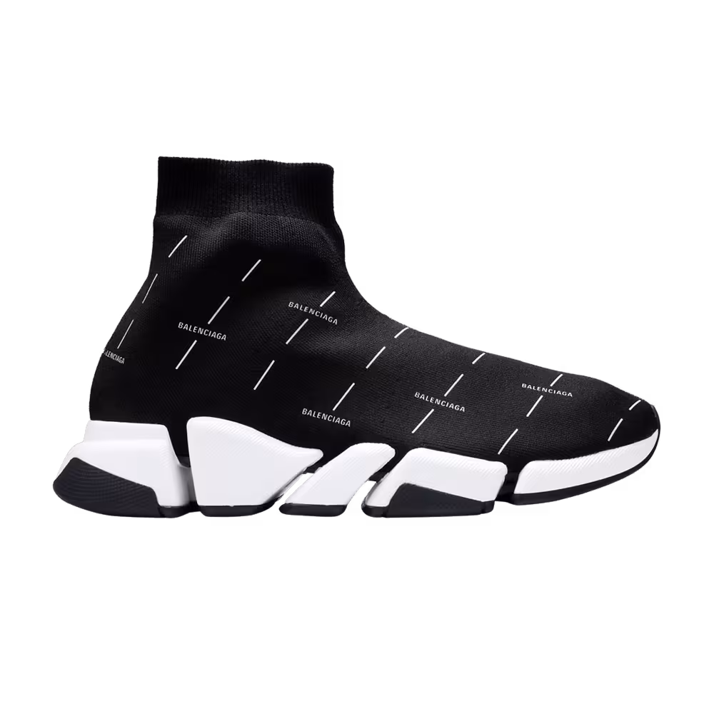 Balenciaga Speed 2.0 Sneaker Black Logo Licence Printed