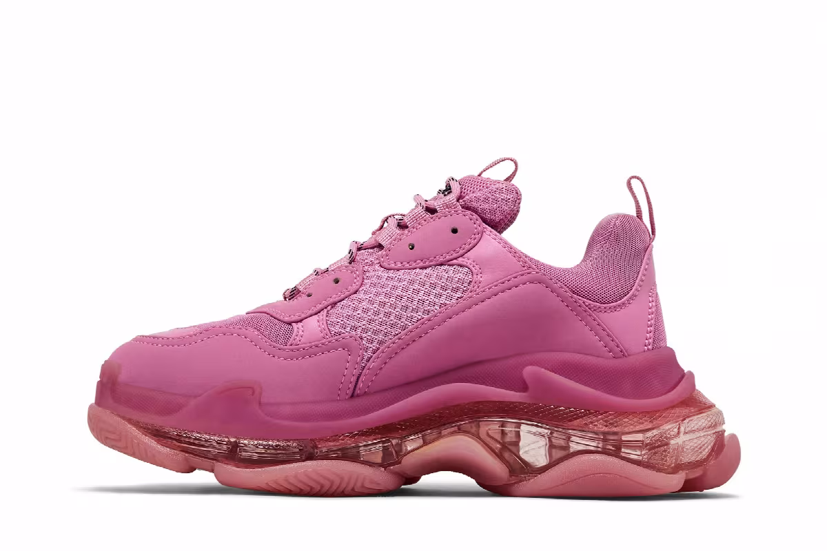Balenciaga Women's Triple S Clear Sole - Pink, view 4