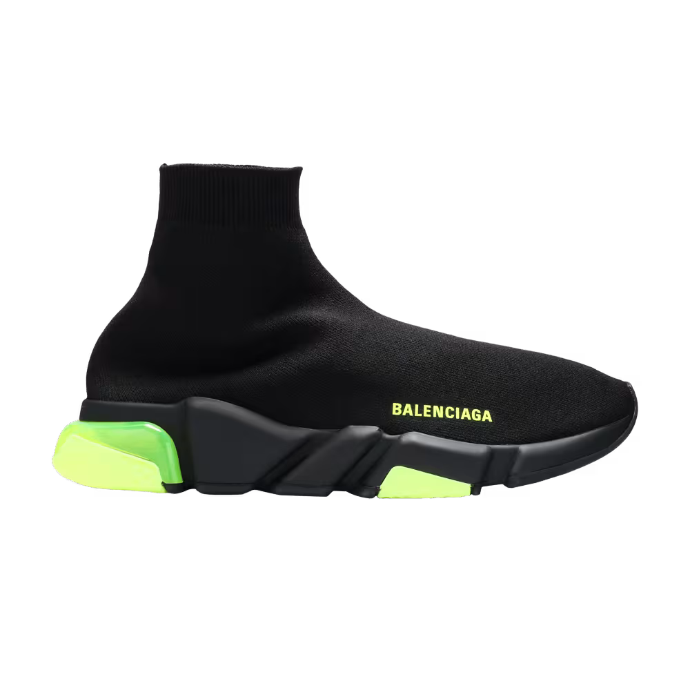 Balenciaga Speed Trainer Clear Sole - Black Yellow Fluo