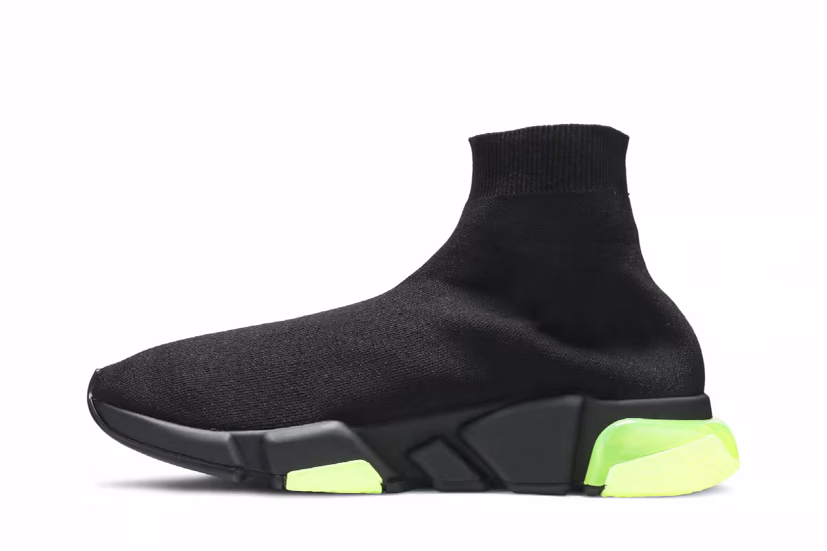 Balenciaga Speed Trainer Clear Sole - Black Yellow Fluo, view 4