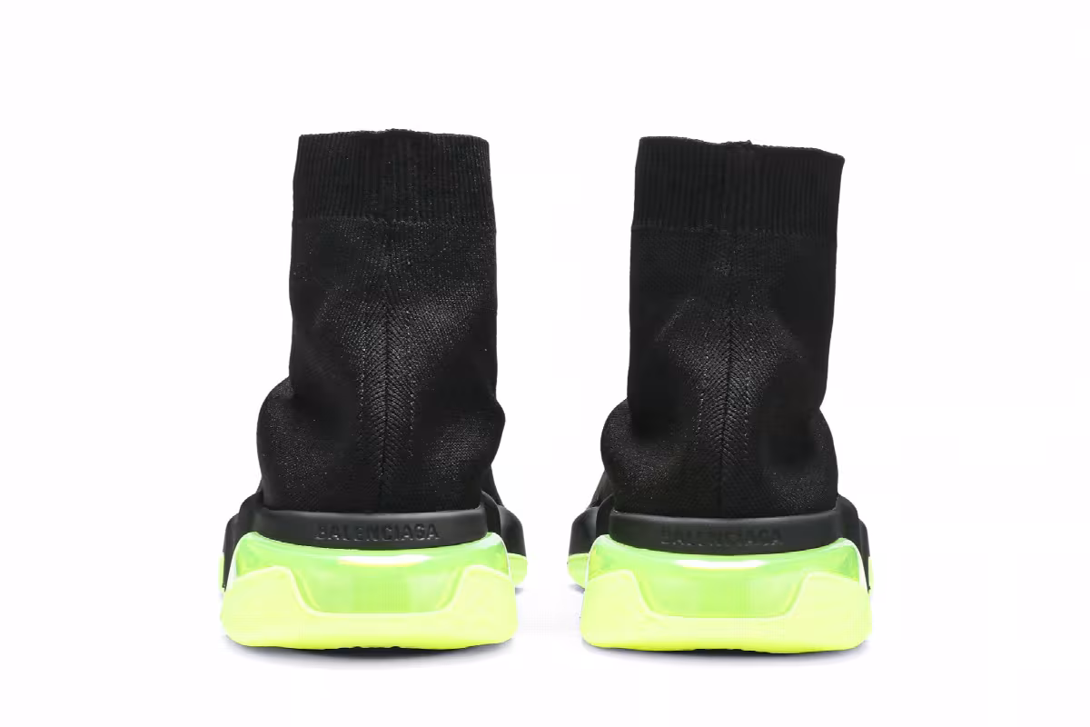 Balenciaga Speed Trainer Clear Sole - Black Yellow Fluo, view 7