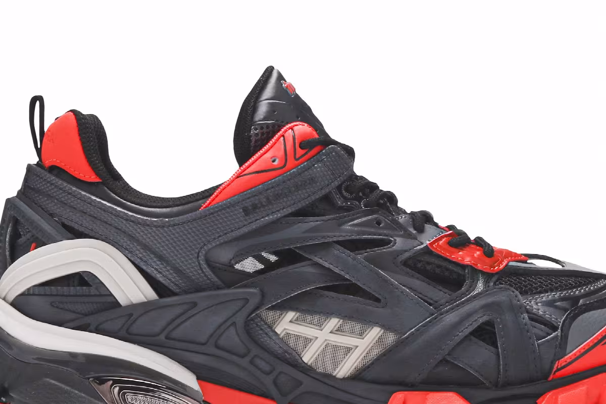 Balenciaga Track.2 Trainer Black Red Grey, view 3