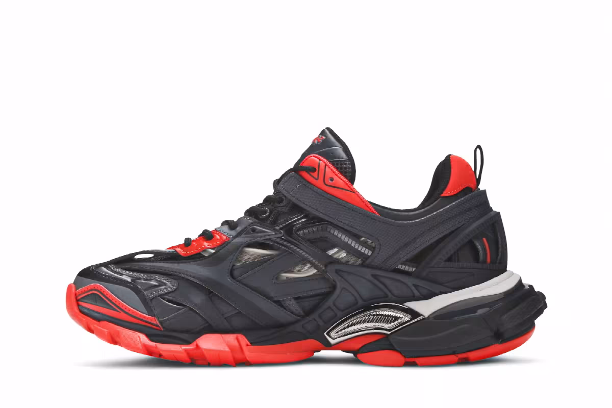 Balenciaga Track.2 Trainer Black Red Grey, view 4