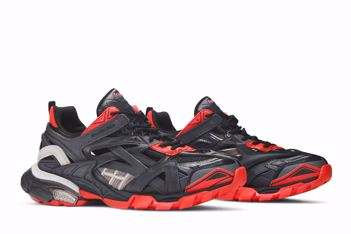 Balenciaga Track.2 Trainer Black Red Grey, view 9