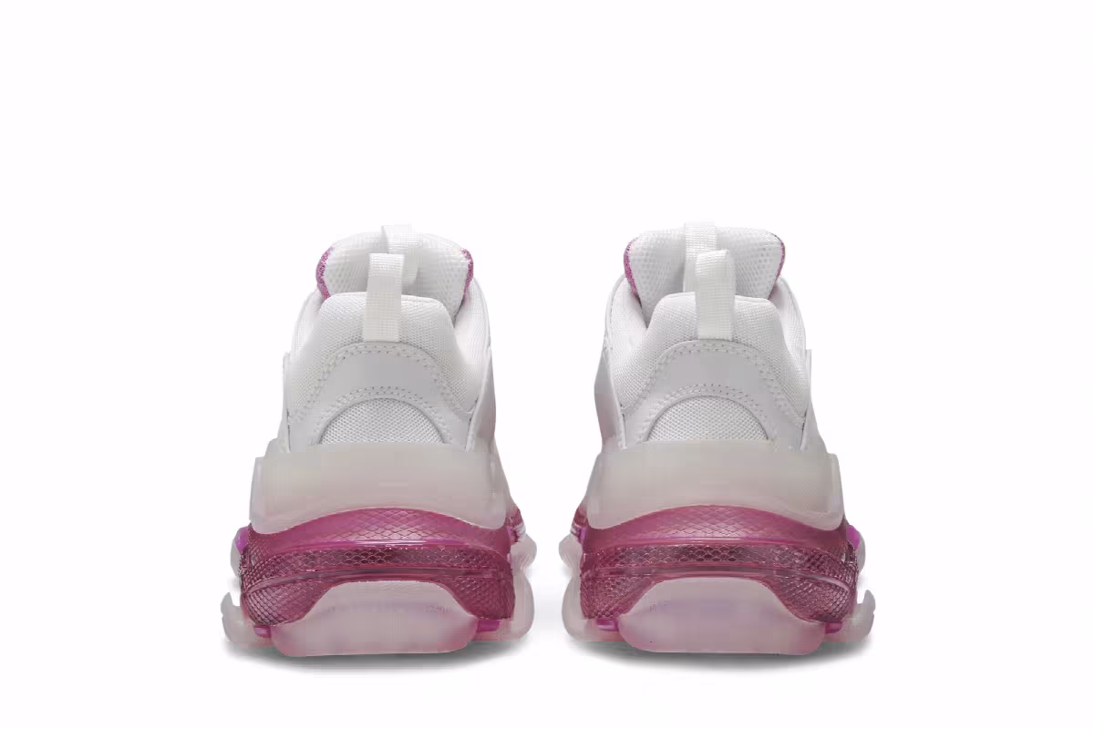 Balenciaga Women's Triple S Clear Sole Trainer White Pink, view 7