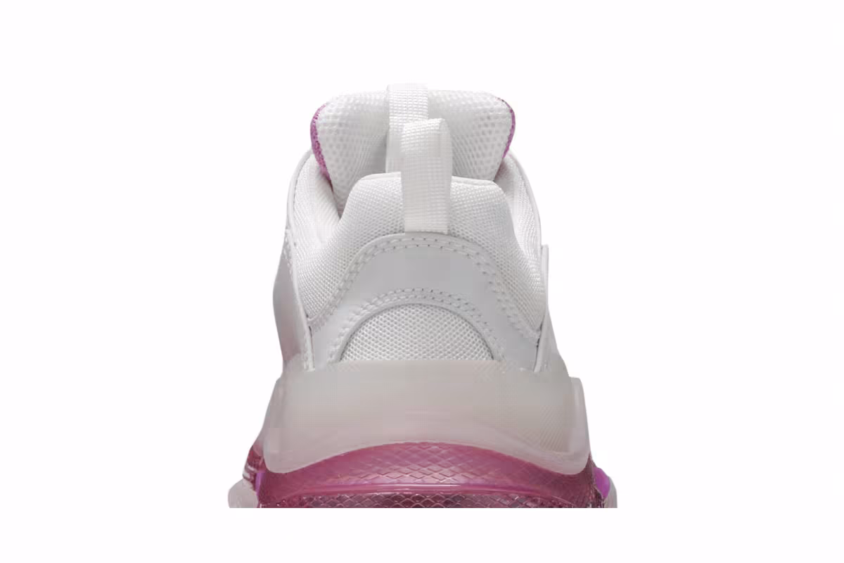 Balenciaga Women's Triple S Clear Sole Trainer White Pink, view 8