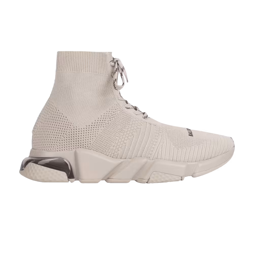 Balenciaga Speed Lace Up Trainer High Clear Sole - Sand