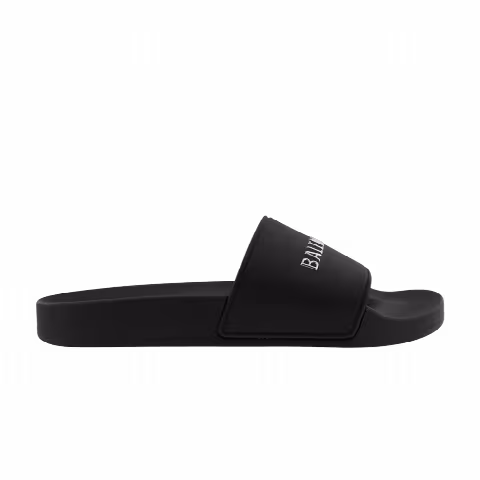 Balenciaga Wmns Pool Slides 'Black Silver Chrome'