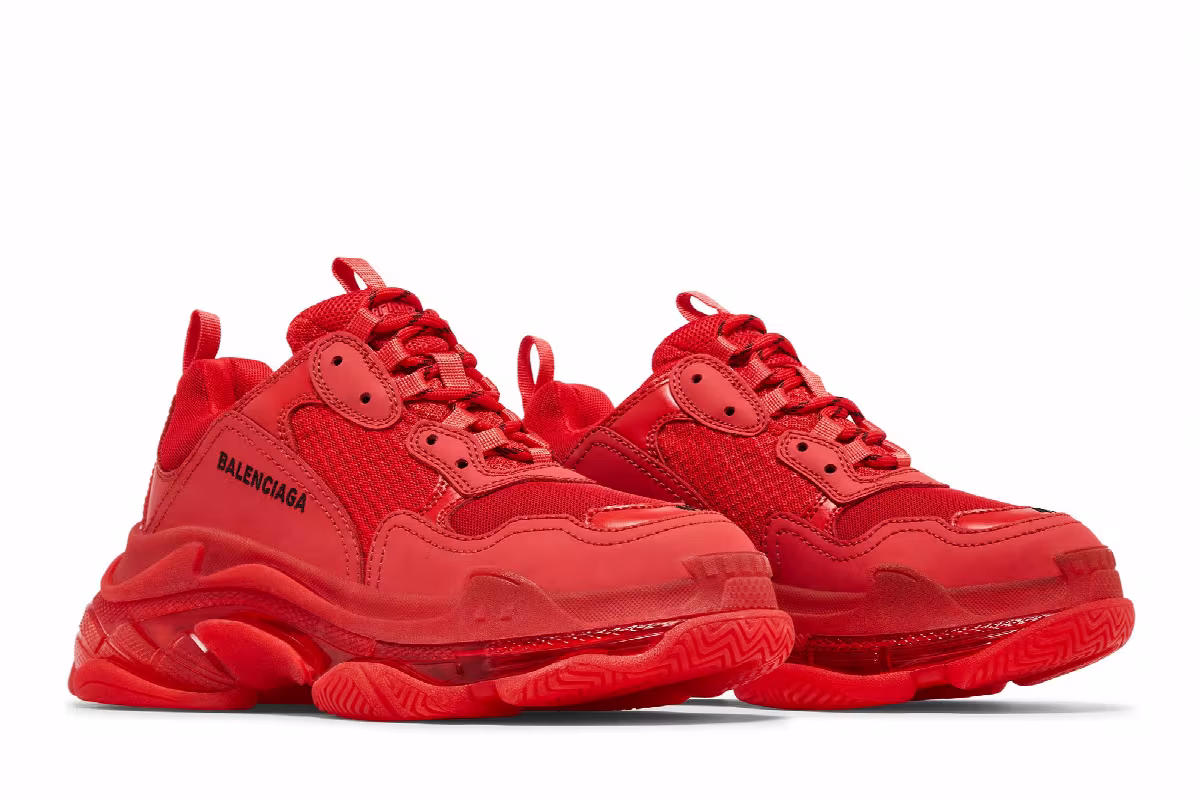 Balenciaga Triple S Sneaker Clear Sole - Red 2019, view 9