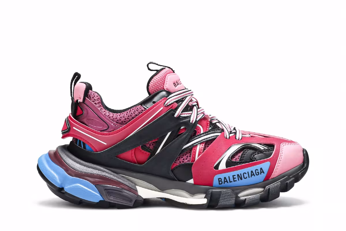 Balenciaga Women's Track Trainer Pink Blue, view 2