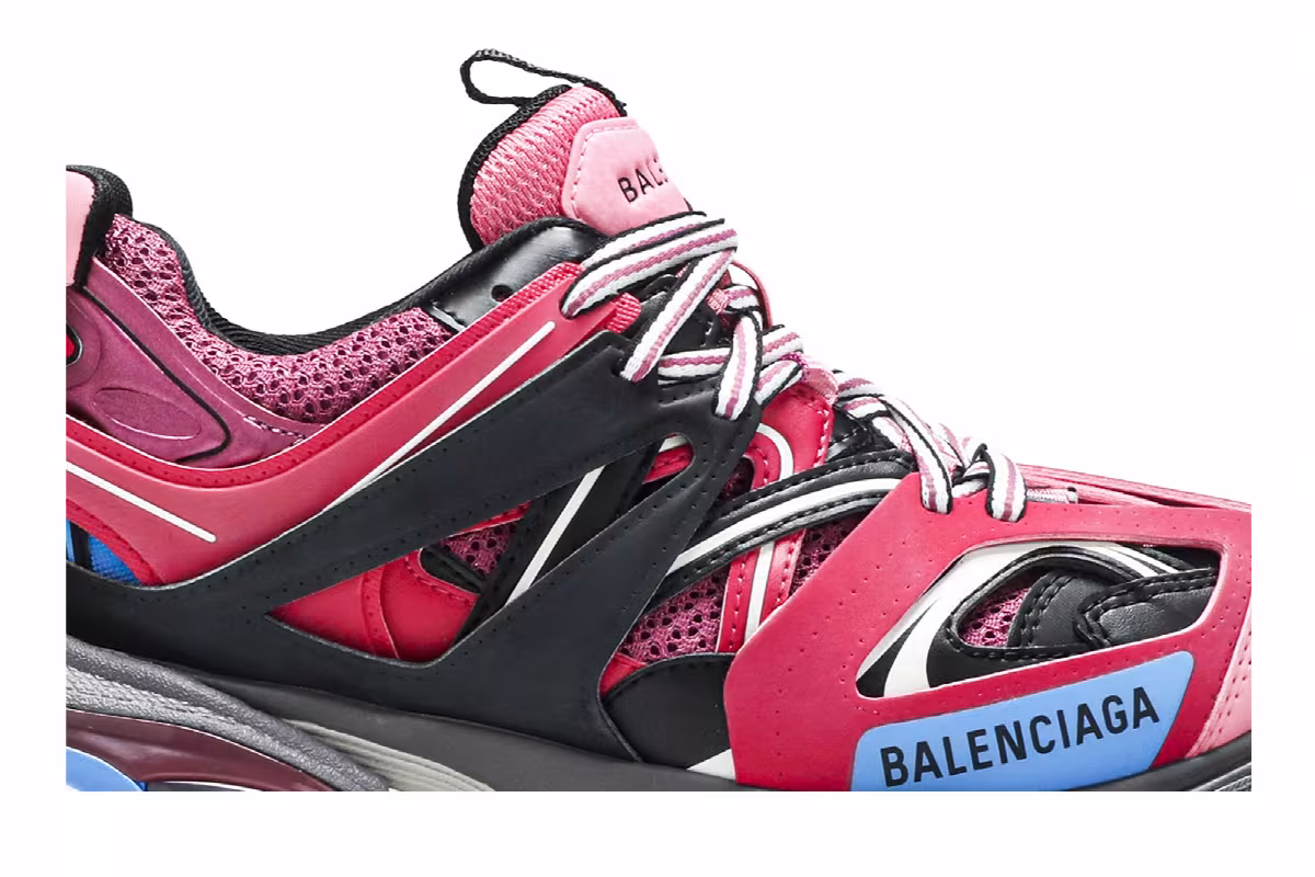 Balenciaga Women's Track Trainer Pink Blue, view 3