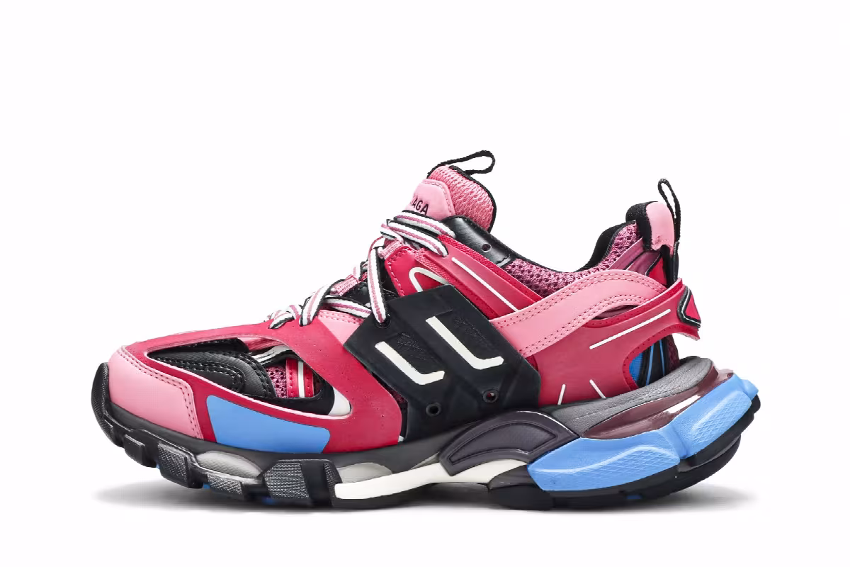 Balenciaga Women's Track Trainer Pink Blue, view 4
