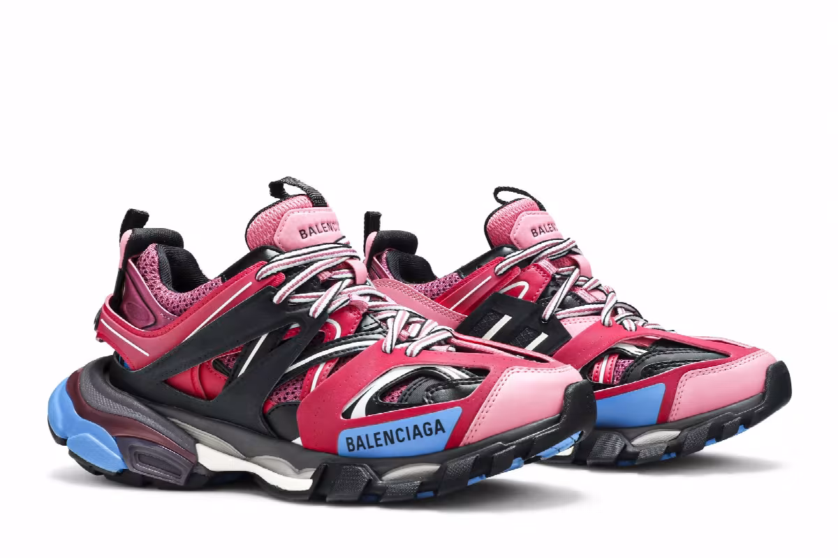 Balenciaga Women's Track Trainer Pink Blue, view 9