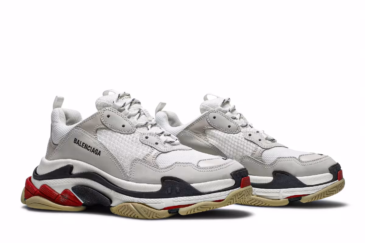 Balenciaga Triple S Sneaker White Black Red, view 9