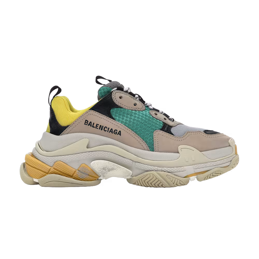 Balenciaga Women's Triple S Sneaker Green Yellow 2018