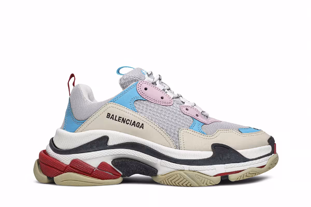 Balenciaga Women's Triple S White Blue Pink 2019, view 2