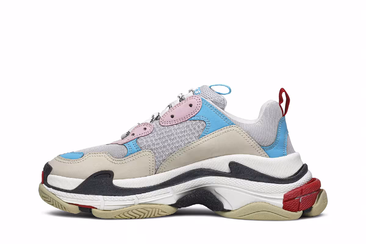 Balenciaga Women's Triple S White Blue Pink 2019, view 4