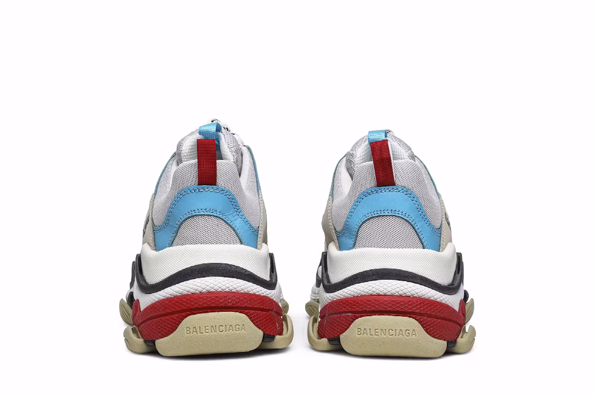 Balenciaga Women's Triple S White Blue Pink 2019, view 7