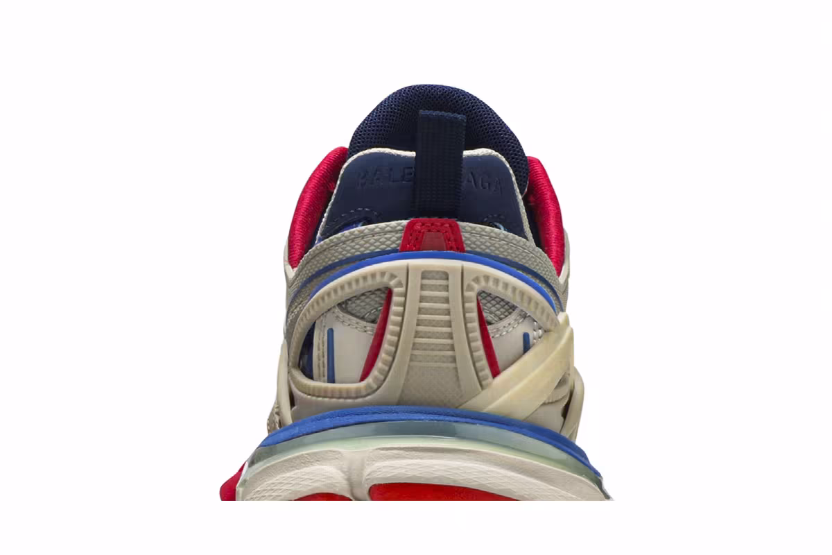 Balenciaga Women's Track.2 Trainer Beige Blue Red, view 8