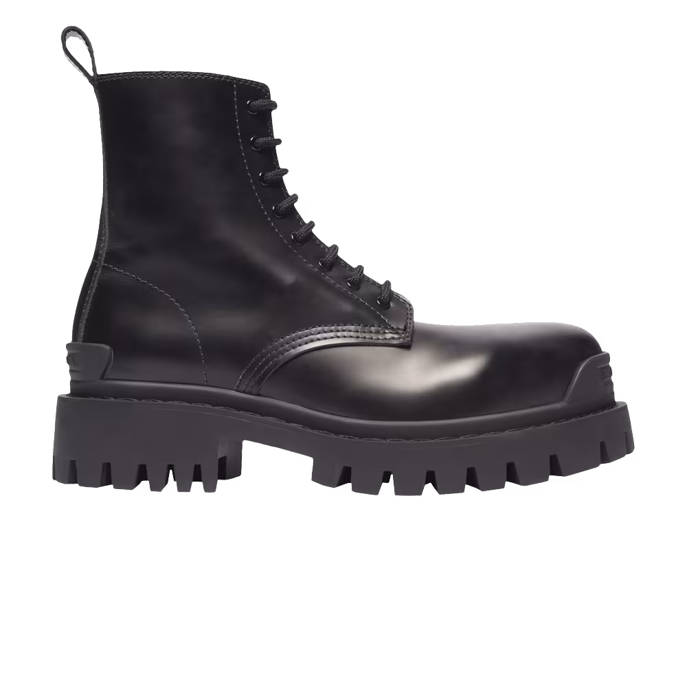 Balenciaga Women's Strike Lace-Up Boot Black