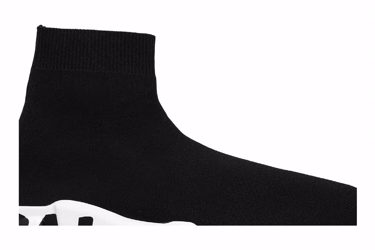 Balenciaga Women's Speed Trainer Black White, view 3