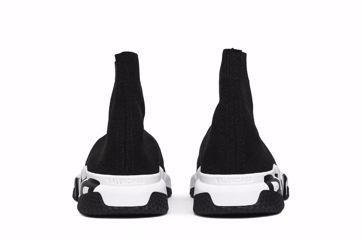 Balenciaga Women's Speed Trainer Black White, view 7