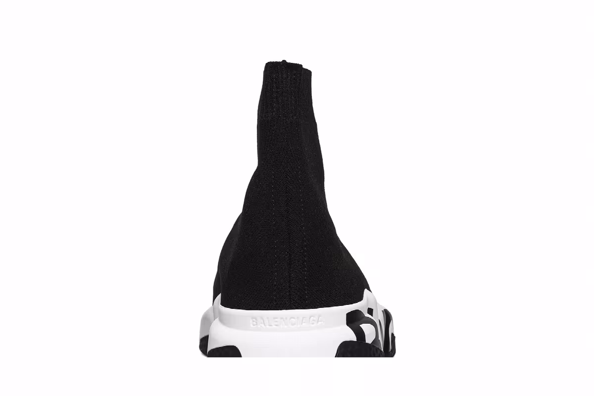 Balenciaga Women's Speed Trainer Black White, view 8