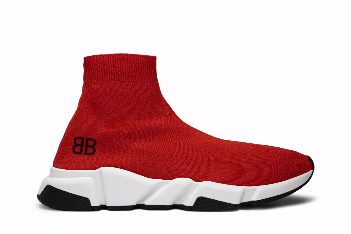 Balenciaga Speed Trainer Mid Red, view 2
