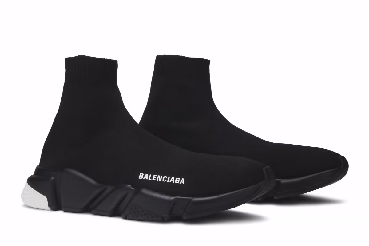 Balenciaga Speed Knit Trainer Black, view 9