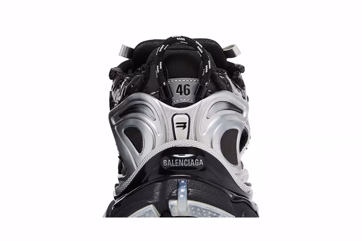 Balenciaga Runner Sneaker Black Silver, view 8