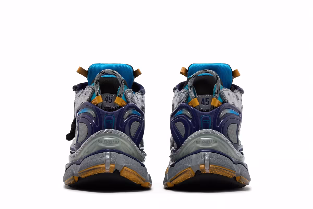 Balenciaga Runner Sneaker Grey Orange Aqua, view 7