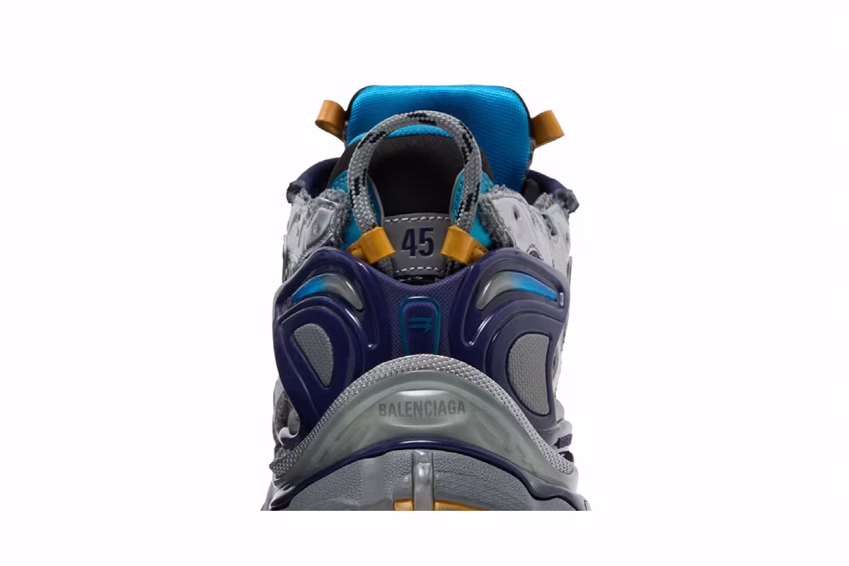 Balenciaga Runner Sneaker Grey Orange Aqua, view 8
