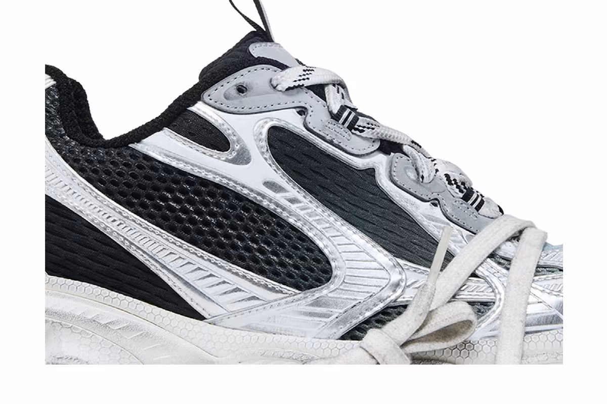 Balenciaga Women's 3XL Sneaker Worn-Out Gradient - Black Grey White, view 3