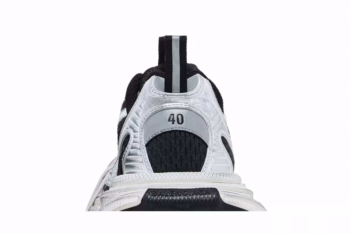 Balenciaga Women's 3XL Sneaker Worn-Out Gradient - Black Grey White, view 8
