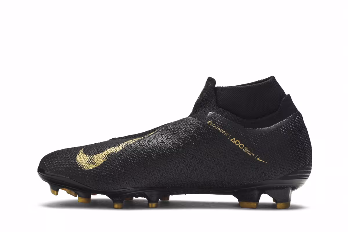 Nike Phantom Vision Elite DF FG Black Metallic Vivid Gold, view 4
