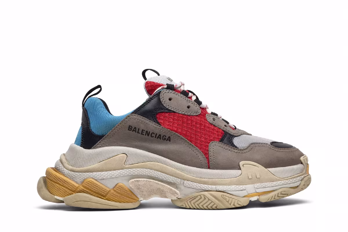 Balenciaga Triple S Sneaker Blue Red 2018, view 2