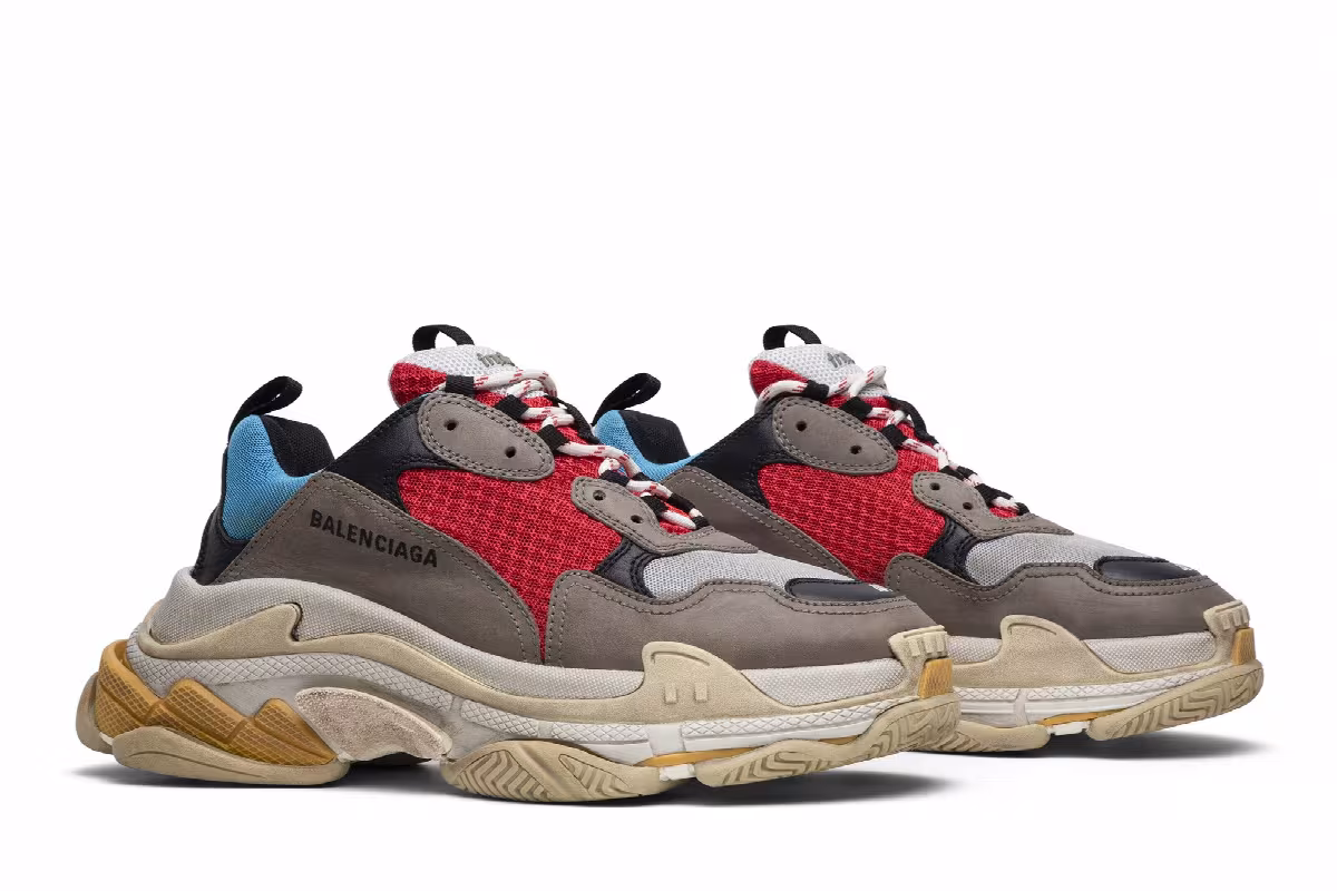 Balenciaga Triple S Sneaker Blue Red 2018, view 9