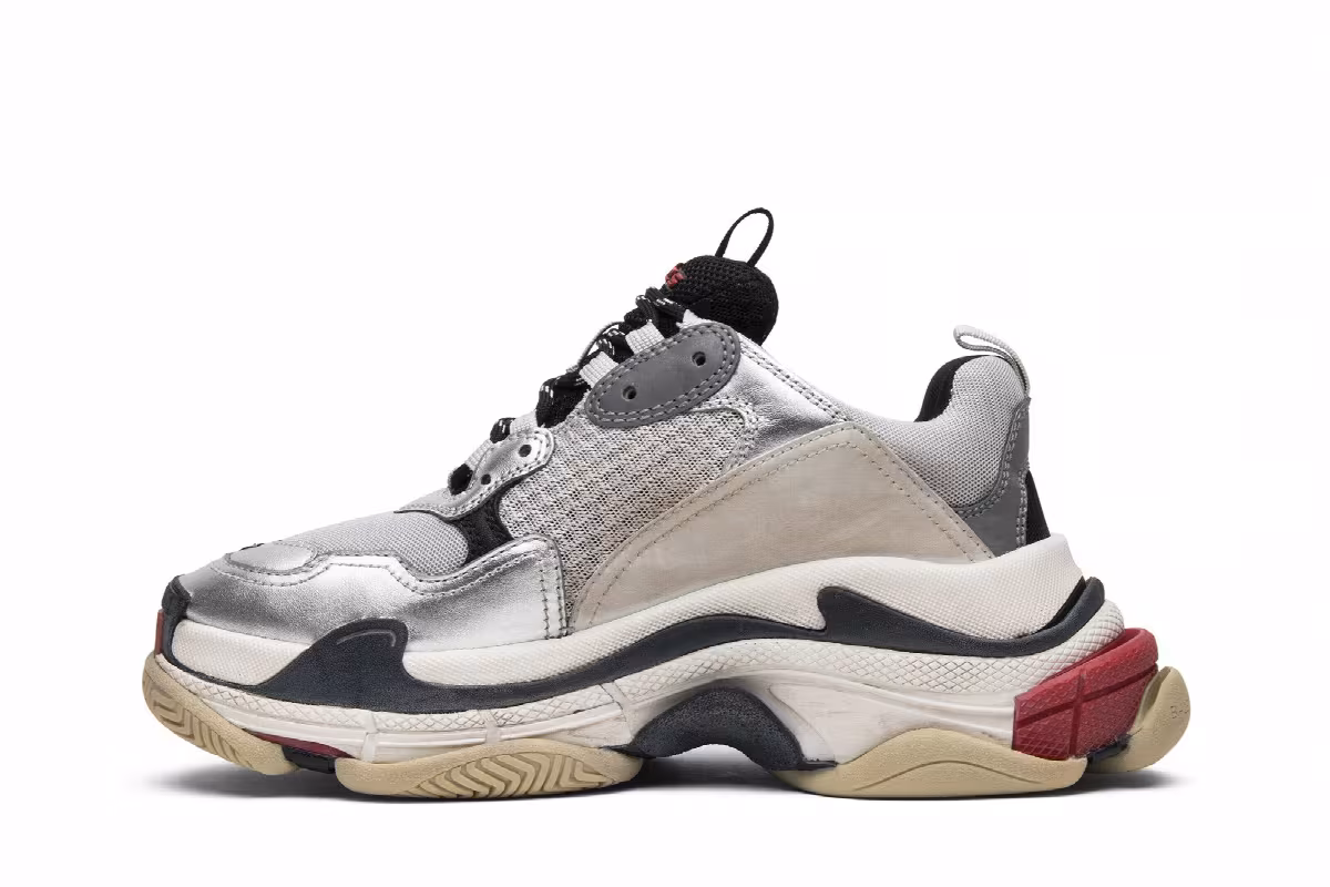 Balenciaga Triple S Sneaker Silver 2018, view 4