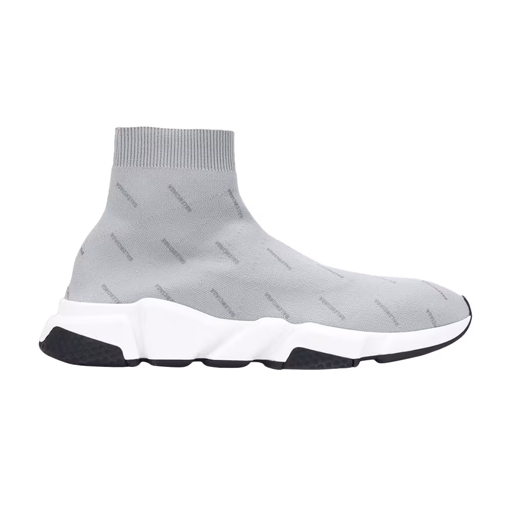 Balenciaga Logo Speed Trainer Reflective Grey