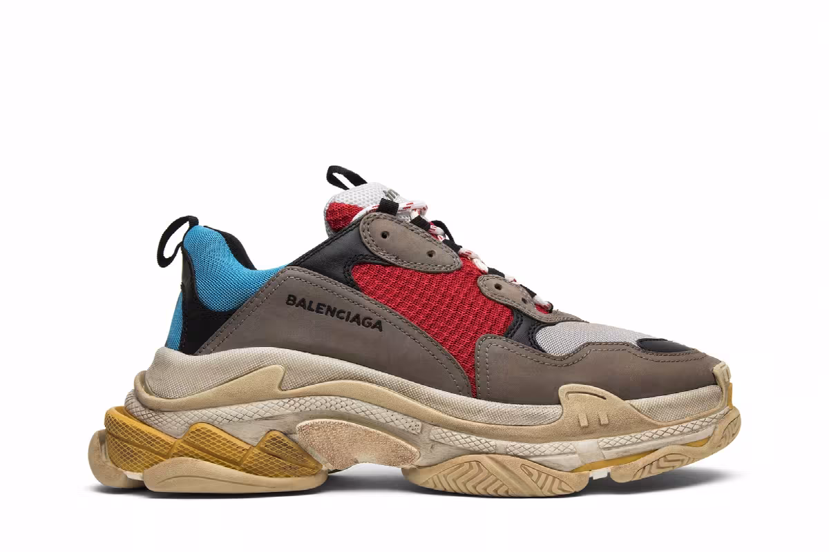 Balenciaga Triple S Sneaker Blue Red 2018, view 2