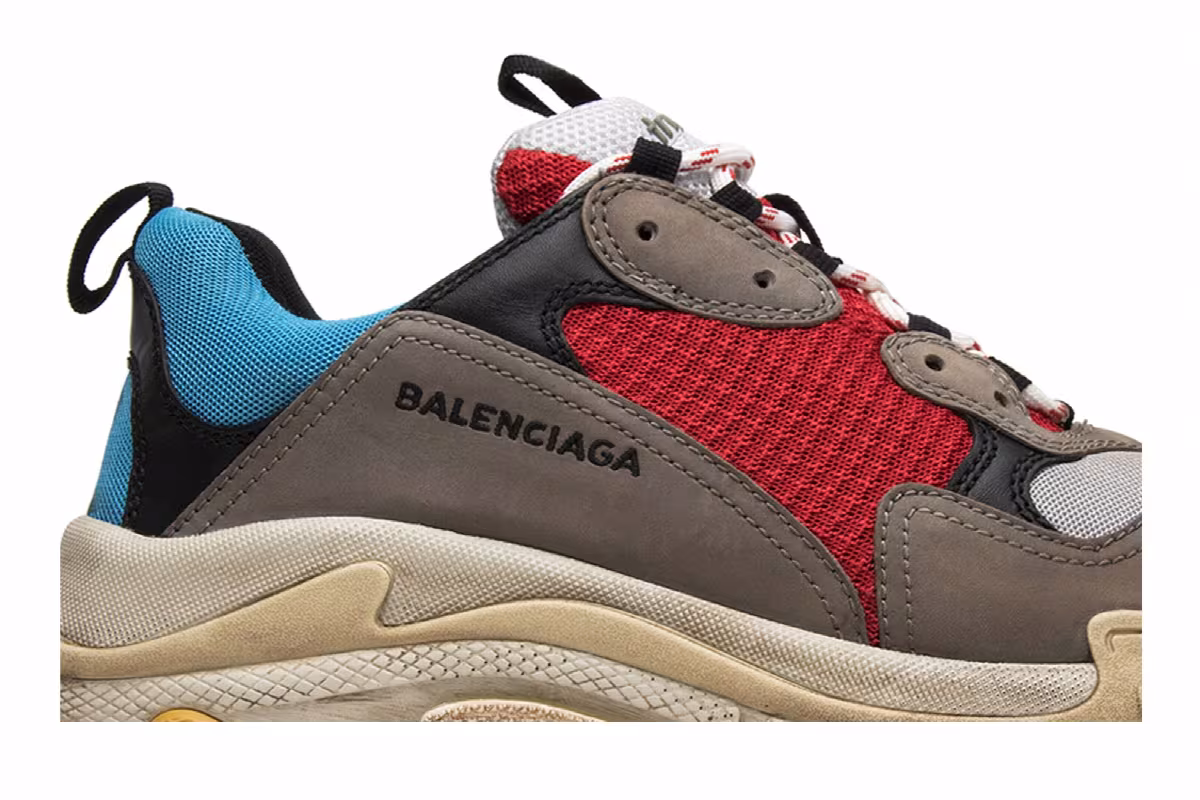Balenciaga Triple S Sneaker Blue Red 2018, view 3