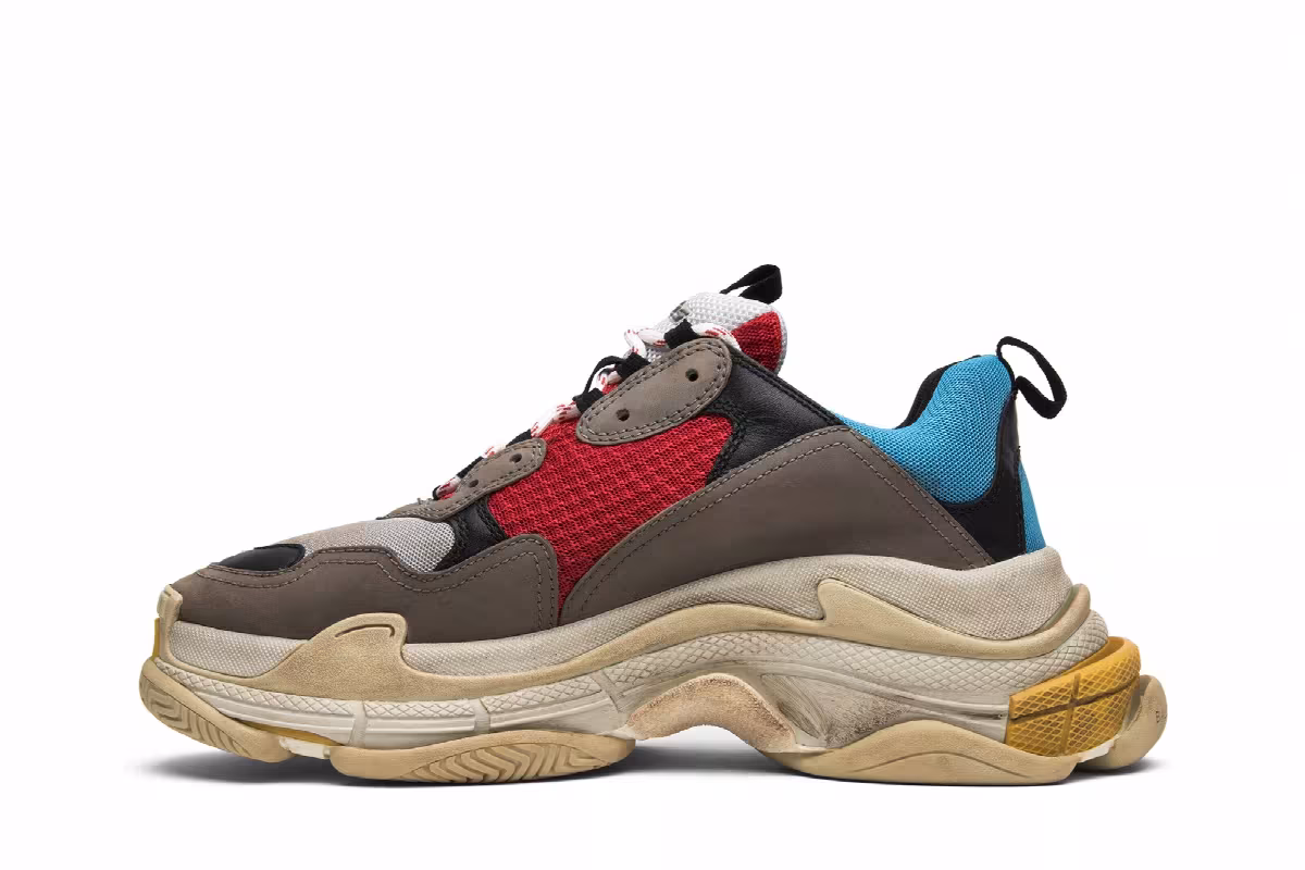 Balenciaga Triple S Sneaker Blue Red 2018, view 4