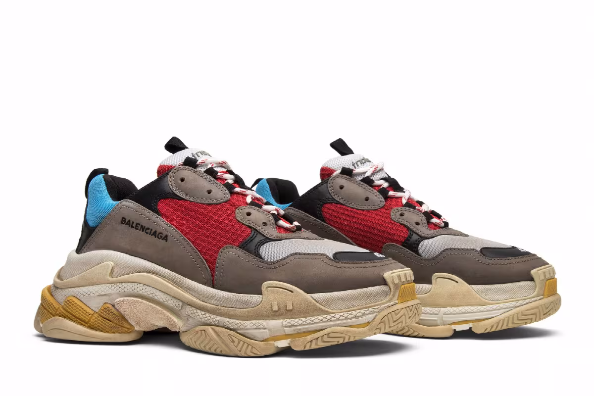 Balenciaga Triple S Sneaker Blue Red 2018, view 9