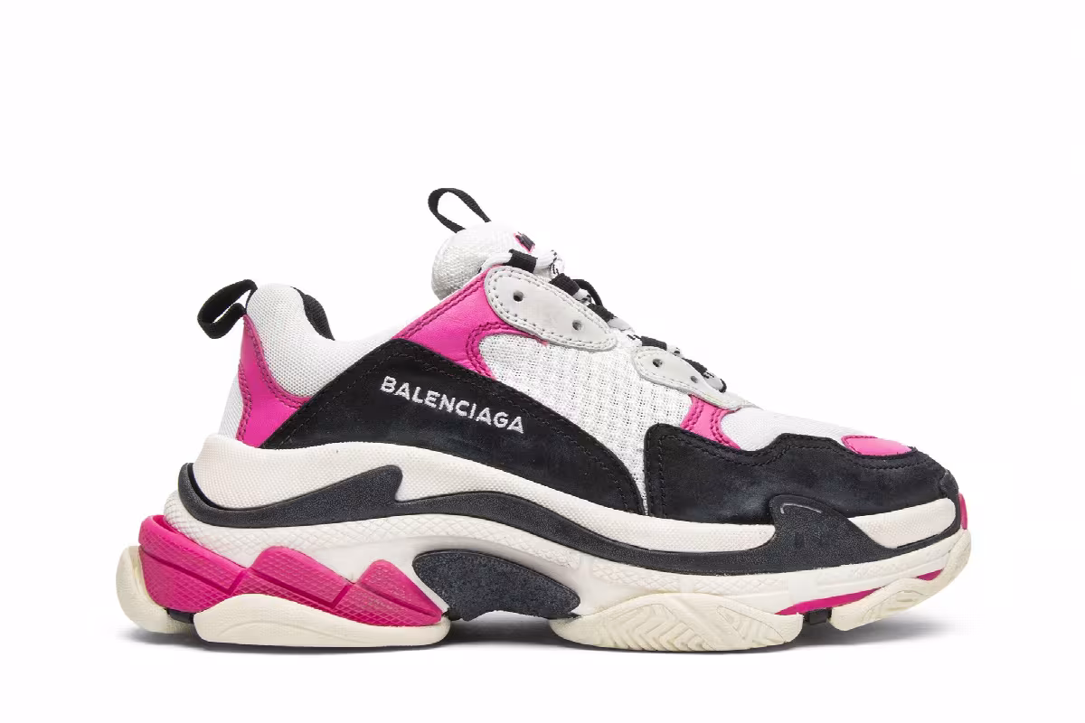 Balenciaga Women's Triple S Sneaker Pink, view 2