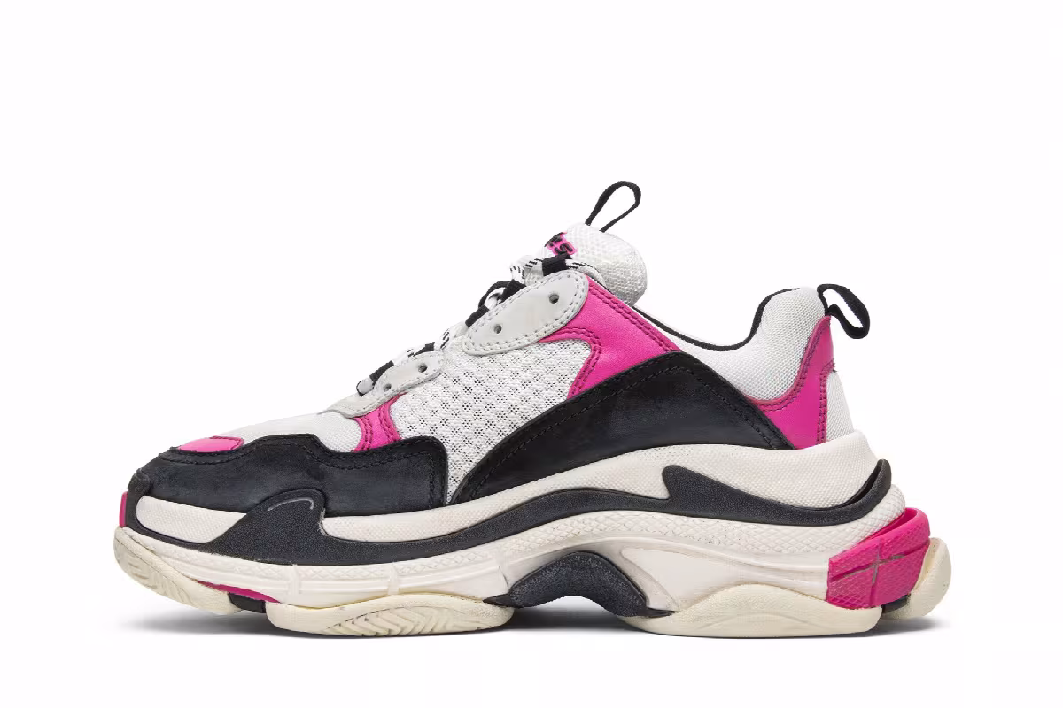 Balenciaga Women's Triple S Sneaker Pink, view 4