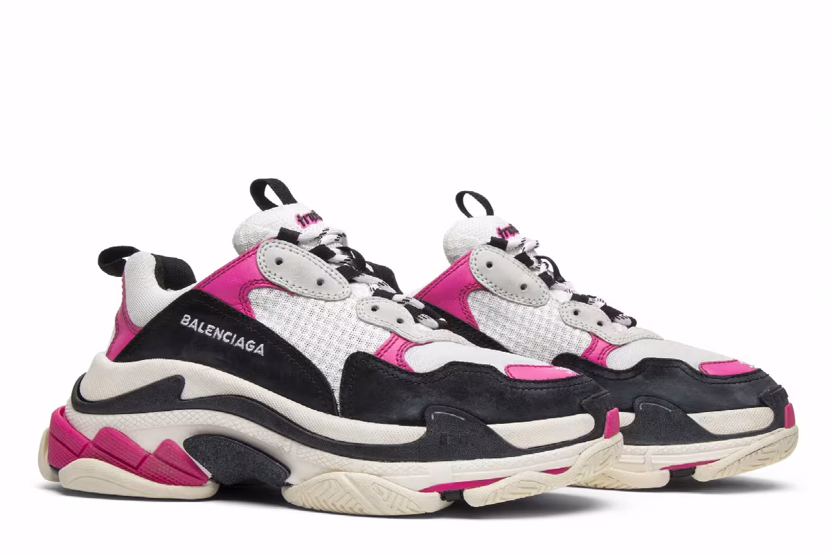 Balenciaga Women's Triple S Sneaker Pink, view 9