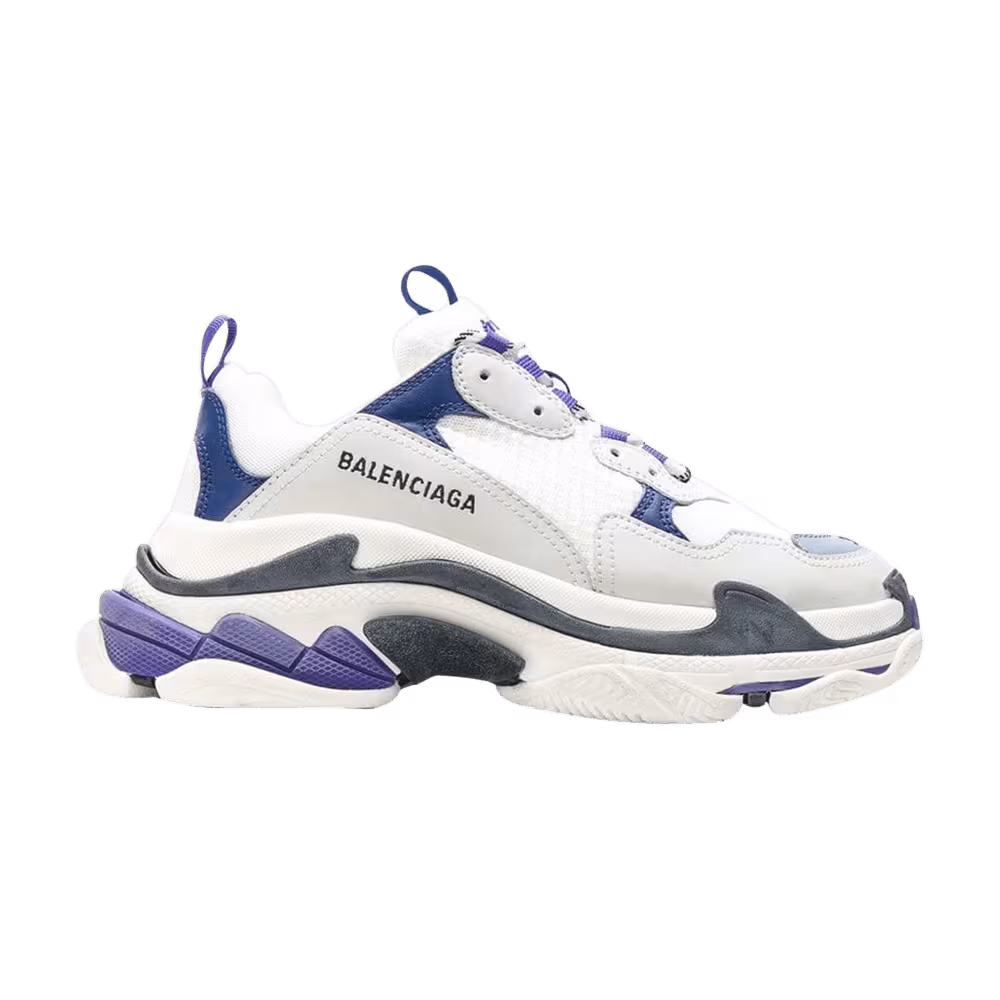Balenciaga Women's Triple S Trainer White Navy Purple