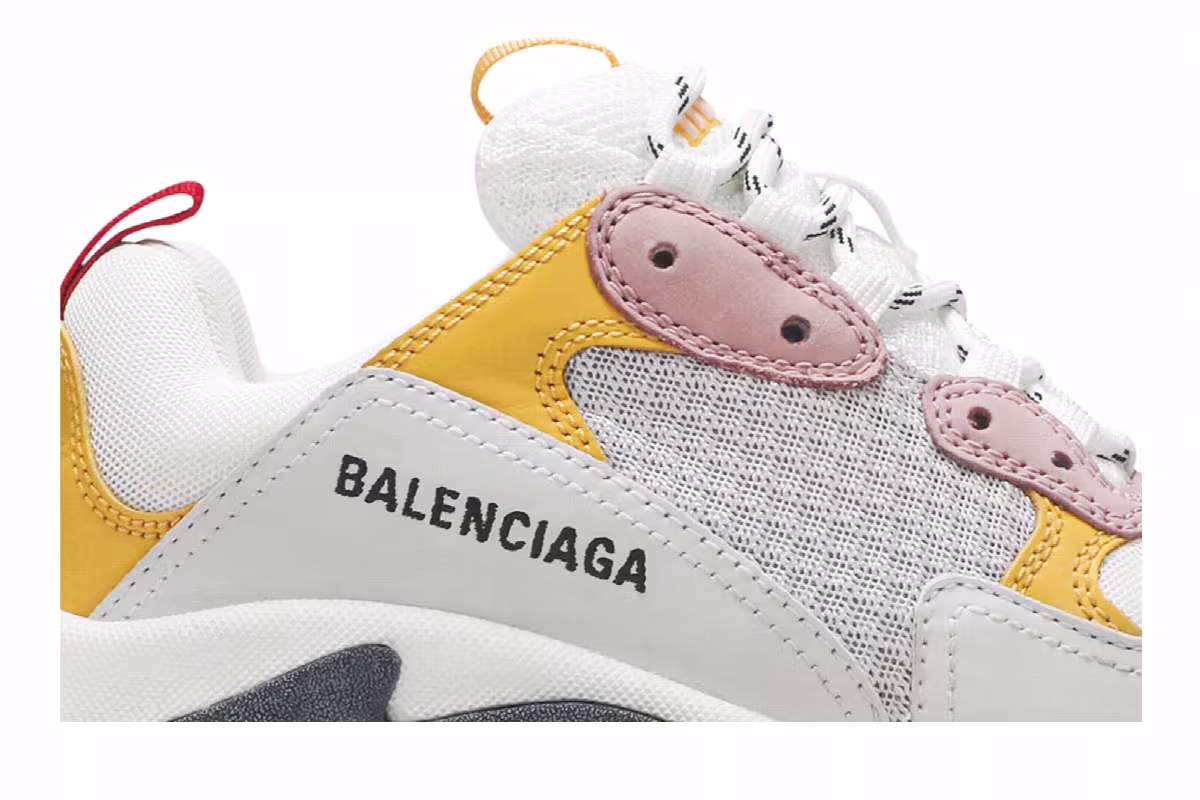 Balenciaga Women's Triple S Trainer White Yellow, view 3