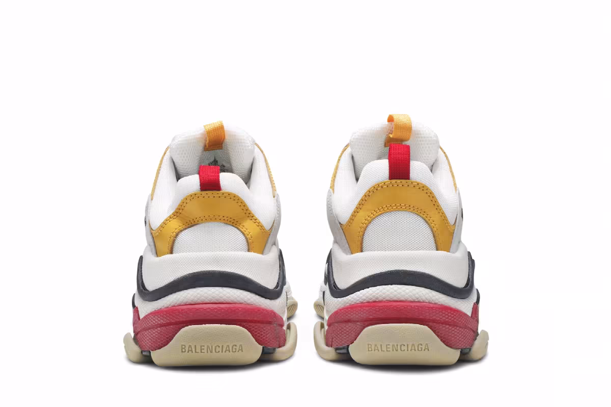 Balenciaga Women's Triple S Trainer White Yellow, view 7